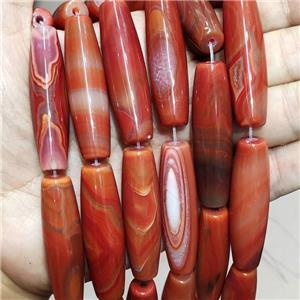 Natural Agate Rice Beads Red Dye, approx 13-50mm, 7pcs per st