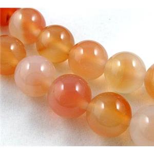 red Agate Stone beads, round, 10mm dia, approx 39pcs per st