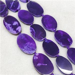 Natural Veins Agate Beads Freeform Slice Flat Purple Dye, approx 25-48mm