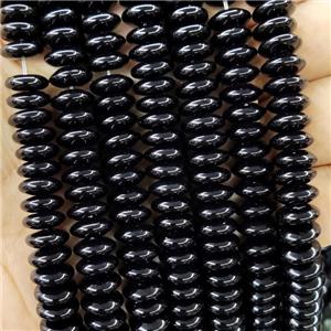 Natural Black Onyx Agate Beads Rondelle Smooth, approx 4-10mm