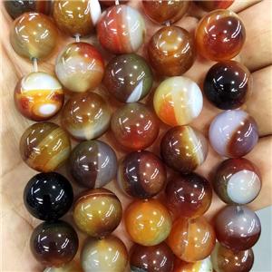 Natural Agate Beads Multicolor Dye Smooth Round, approx 14mm