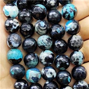 Fire Agate Beads Faceted Round Dye, approx 14mm dia