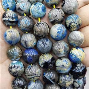 Blue Fire Agate Beads Smooth Round Dye, approx 16mm dia