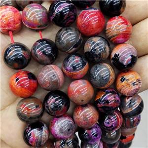 Natural Agate Beads Multicolor Dye Smooth Round, approx 16mm dia