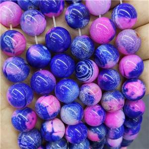 Natural Agate Beads Pink Blue Dye Smooth Round, approx 14mm dia