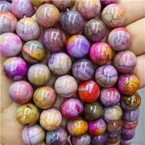 Natural Agate Beads Multicolor Dye Smooth Round, approx 14mm dia