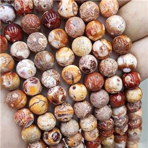 Orange Fired Agate Beads Smooth Round, approx 10mm dia
