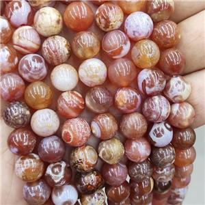 Natural Agate Beads Red Dye Fire Smooth Round, approx 10mm dia