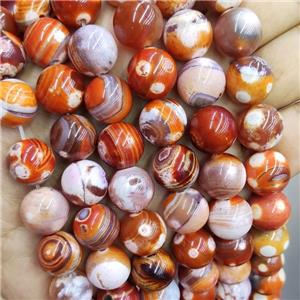 Natural Fire Agate Beads Red Dye Smooth Round, approx 14mm dia