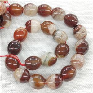 Natural Agate Druzy Barrel Beads Orange Dye, approx 18-19mm