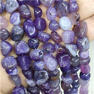 Natural Agate Chips Beads Freeform Purple Dye, approx 10-12mm