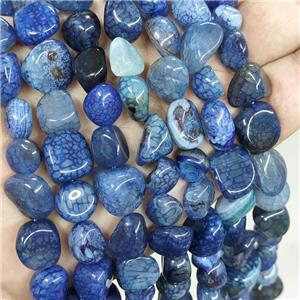 Natural Agate Chips Beads Freeform Blue Dye, approx 10-12mm