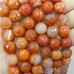 Red Veins Agate Beads Dye Faceted Round, approx 14mm