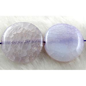 purple veins Agate beads, coin round, 25mm dia, 15pcs per st