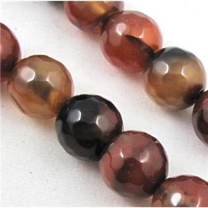 fancy Agate Stone beads, faceted round, 12mm dia, approx 32pcs per st