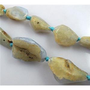 rock Agate Stone beads, freeform, approx 14x25mm