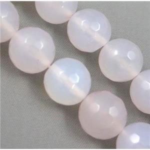 faceted round white Agate Beads, 8mm dia, approx 50pcs per st