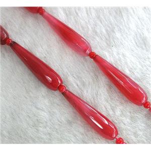red agate bead, faceted teardrop, approx 10-40mm
