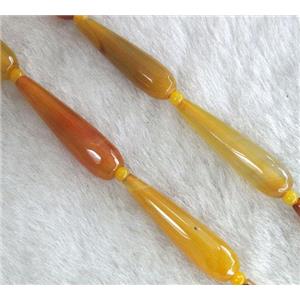 yellow agate beads, faceted teardrop, approx 10-40mm
