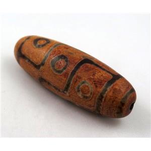 natural tibetan Dzi beads, barrel, approx 20x55mm