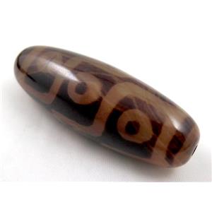 natural tibetan Dzi bead, barrel, approx 25x55mm