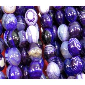 stripe agate bead, barrel, purple, approx 13x18mm, 15.5 inches