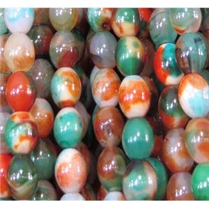 agate bead, barrel, colorful, approx 13x18mm, 15.5 inches