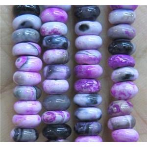 Dichromatic rondelle Agate beads, purple, approx 4x6mm