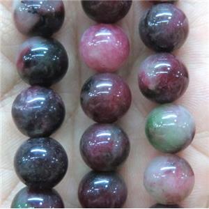agate beads, colorful, round, approx 6mm dia