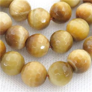 golden Tiger eye stone beads, faceted round, approx 12mm dia