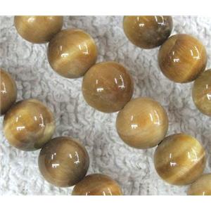 golden Tiger eye beads, A Grade, round, approx 8mm dia, 48pcs per st