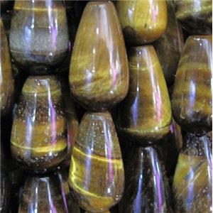 yellow tiger eye beads, teardrop, approx 10x18mm, 15.5 inches