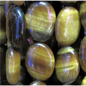 yellow tiger eye beads, oval, approx 13x18mm, 15.5 inches