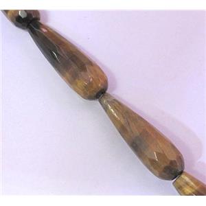 tiger eye bead, faceted teardrop, approx 10x30mm, 15.5 inches