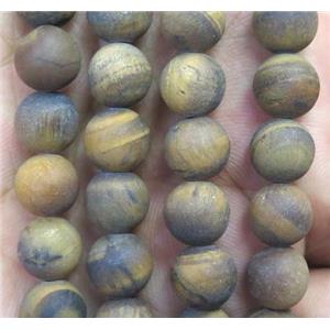 matte round tiger eye stone beads, approx 8mm dia