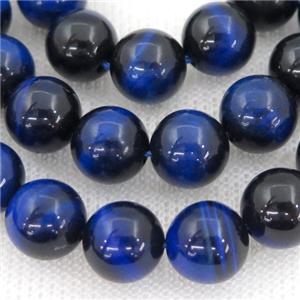 deepblue Tiger eye stone beads, round, approx 14mm dia
