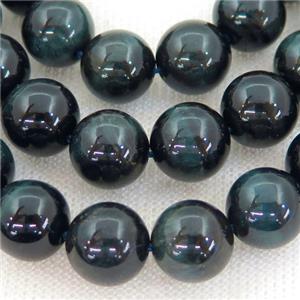 inkblue Tiger eye stone beads, round, approx 12mm dia
