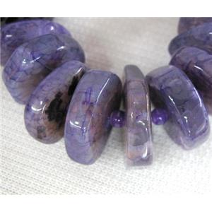 agate heshi beads for necklace, purple, approx 15-25mm