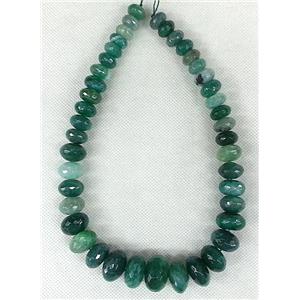green Agate rondelle beads Necklace Chain, approx 12-20mm