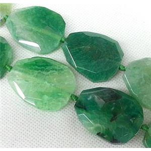 Agate Slice beads, freeform, green, approx 30-40mm