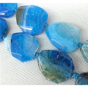 Agate Slice beads, freeform, blue, approx 25-35mm