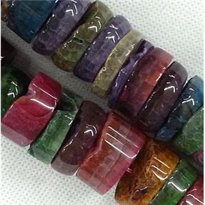 Agate heishi beads, mix color, approx 25mm