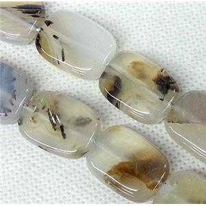 Agate stone beads, rectangle, approx 15x20mm