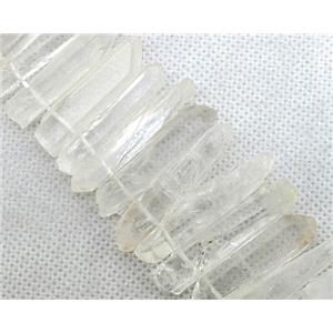 clear quartz stone bead for necklace, freeform, approx 12-35mm