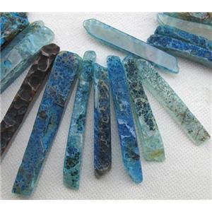 Natural rock agate bead, freeform, blue, 10-65mm
