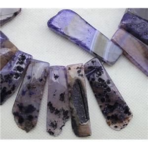 Natural rock agate beads, freeform, purple, 12-60mm