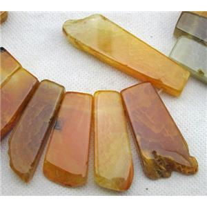 rock Natural agate bead, freeform, yellow, 12-60mm