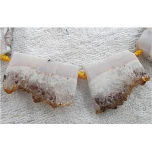 citrine slab beads with druzy, freeform, approx 15-40mm