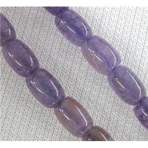 purple Agate stone beads, barrel, approx 8x12mm
