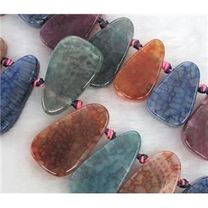 agate stone bead, teardrop, colorful, approx 12-25mm